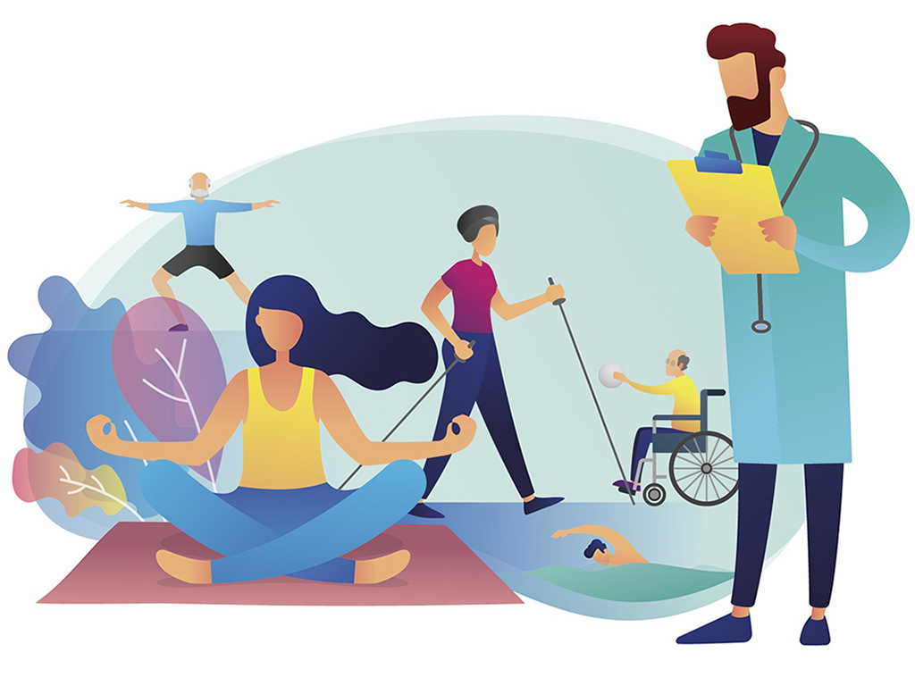 Illustration activité physique adaptée sport santé concept rennes